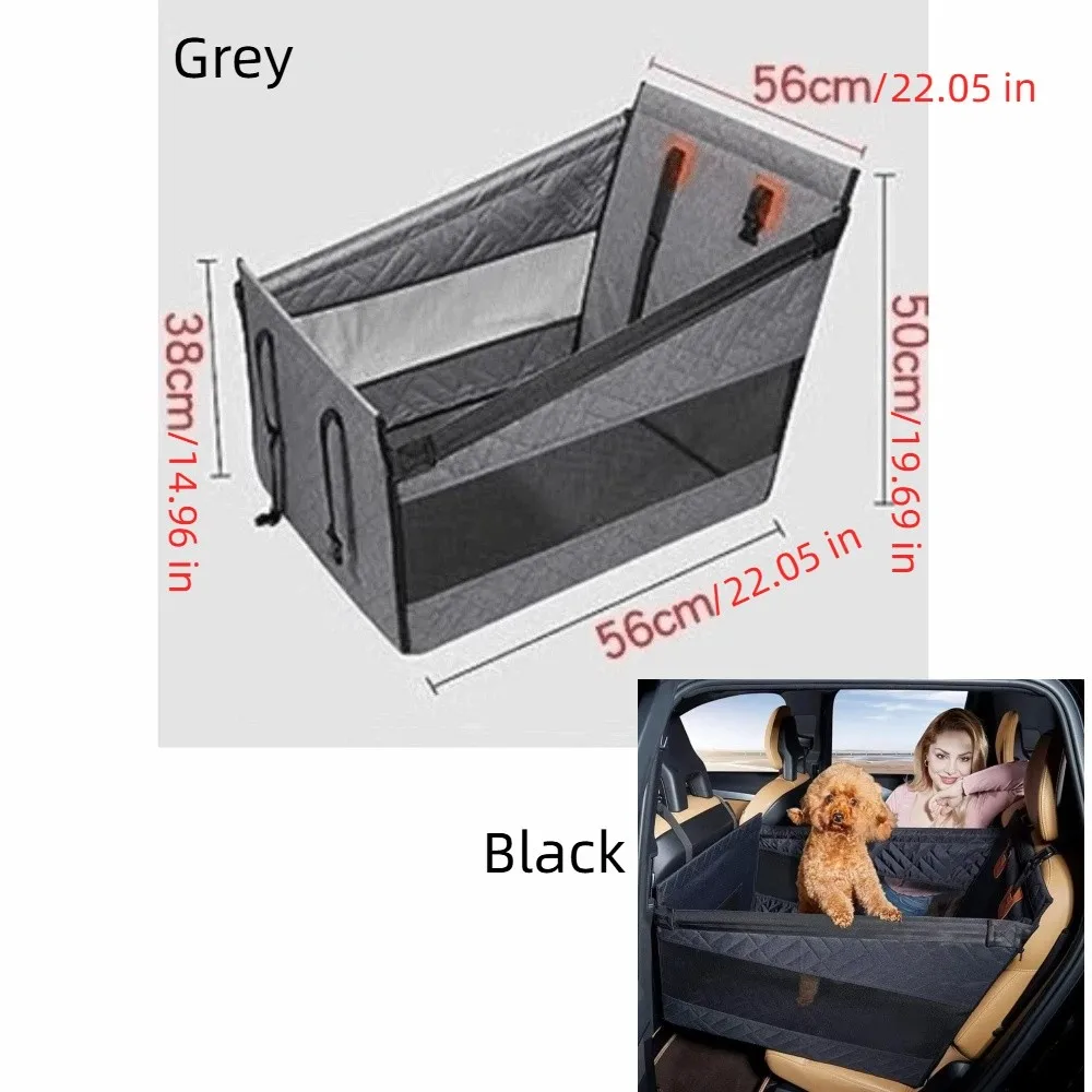 Universal Dog Car Seat Waterproof Non-slip Pet Safety Seat Large Space Breathable Mesh Car Back Seat Extender Family Travel view 6