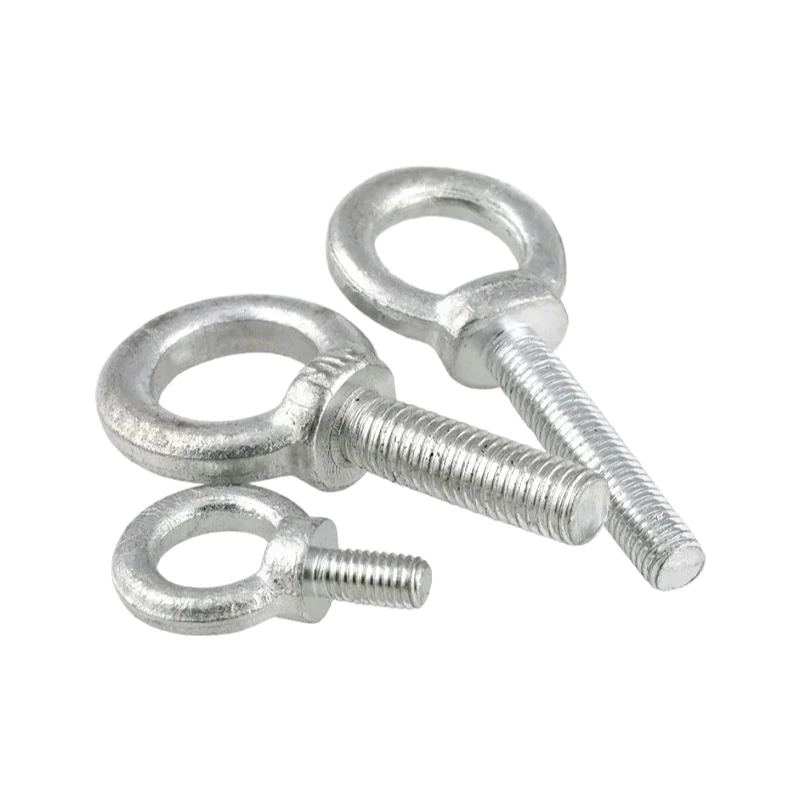 Boulons à œil plaqués zinc M6 M8 M10 M12 M14 M16 M18 M20 (en forme de O), anneau rond plaqué zinc, boulon à crochet, vis à œil, attaches