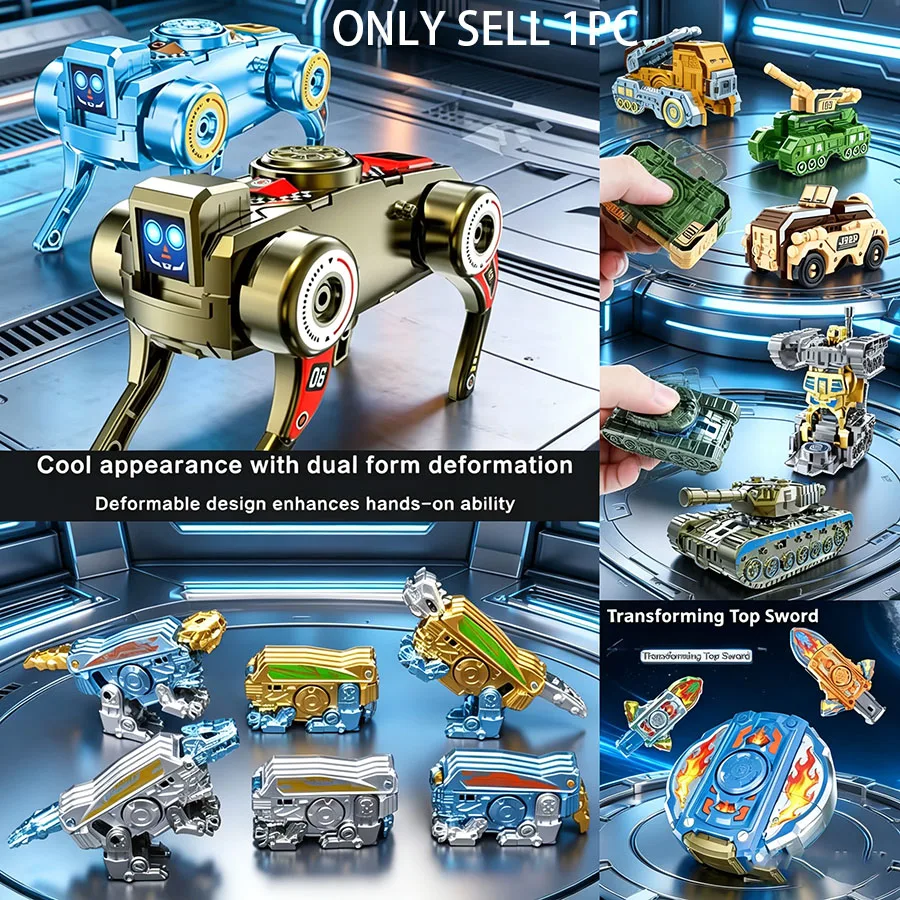 Various Styles of 360-Degree Rotating Ball Deformation Robot Car Fidget Spinner Decompression Toys Sensory Toys Children's Gifts