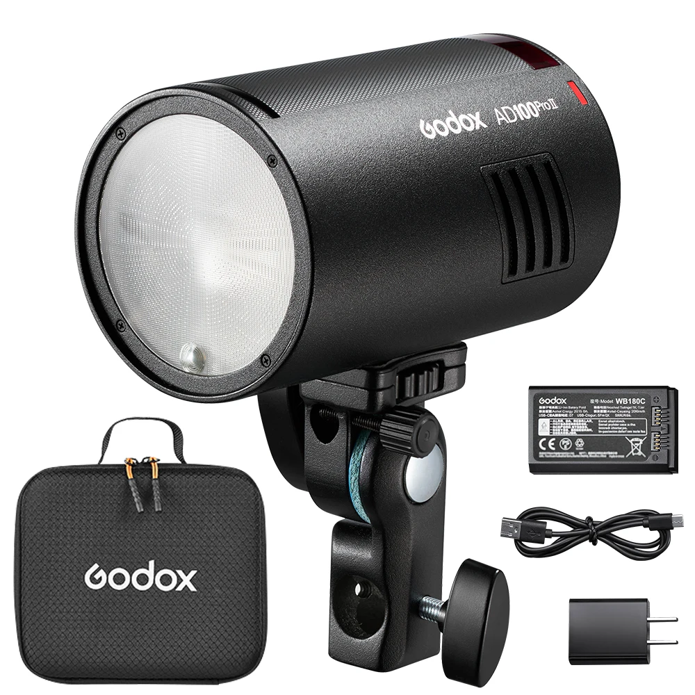 Godox AD II Series Out-door TTL Flash AD100/200/300/400/600PROII For Nikon Canon Sony Fuji Olympus LED Modeling Lamp