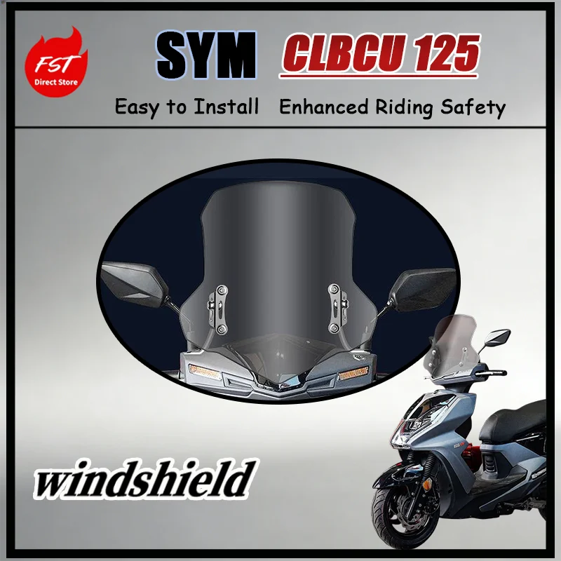 

FOR SYM FNX150 / JET LS / DNX150 / Hummingbird 125 Impact-Resistant Windshield, Complete Mounting Hardware Kit