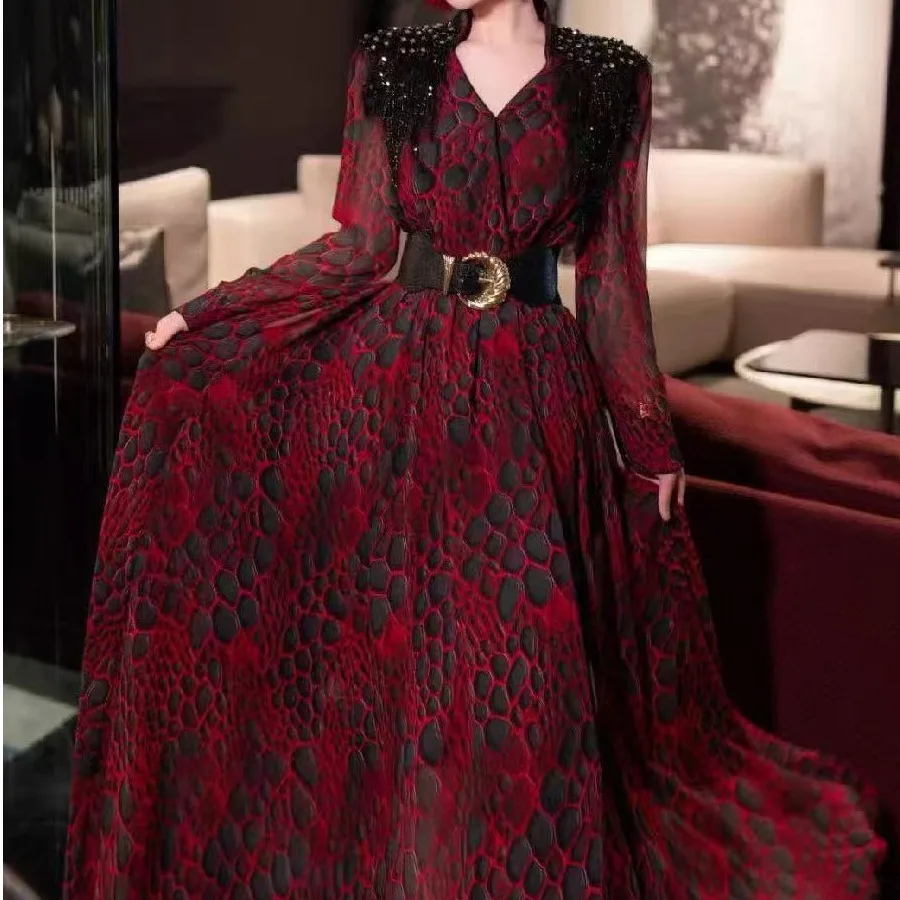 Ele Faionable coupe ajustée perceuse oulder gland Dr Long Sve fibre de Polyester Ci Walk automne nouveauté