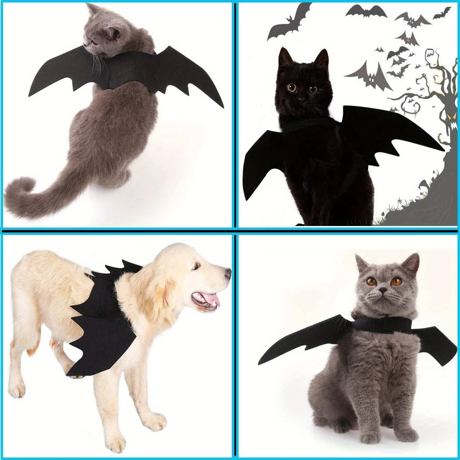 1/3 Stück Katzenflügel Halloween-Kostüme Kleines Hunde-Cosplay-Partykleid für Haustier-Welpen Feiertags-Rollenspiel-Dekor Halsband-Zubehör – Detail 7