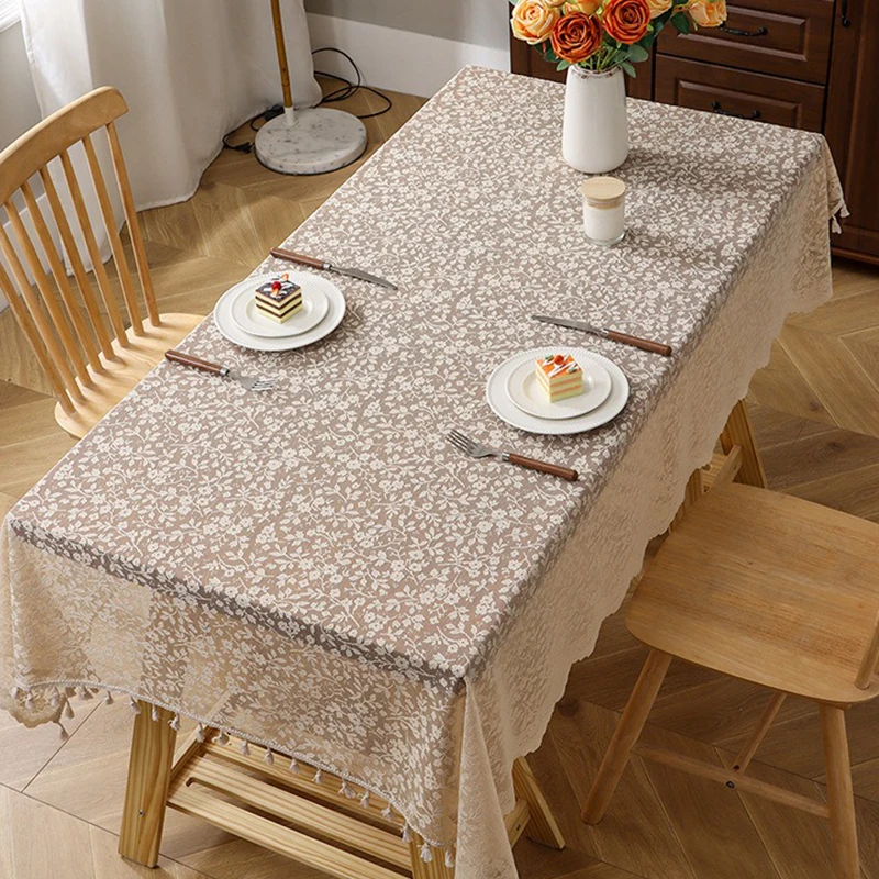 Newest 1pc Bohemian Styles Lace Fabric for Table Cover, Lace Decorative Tablecloth Dining Cloth Textile Wedding Party Home Decor