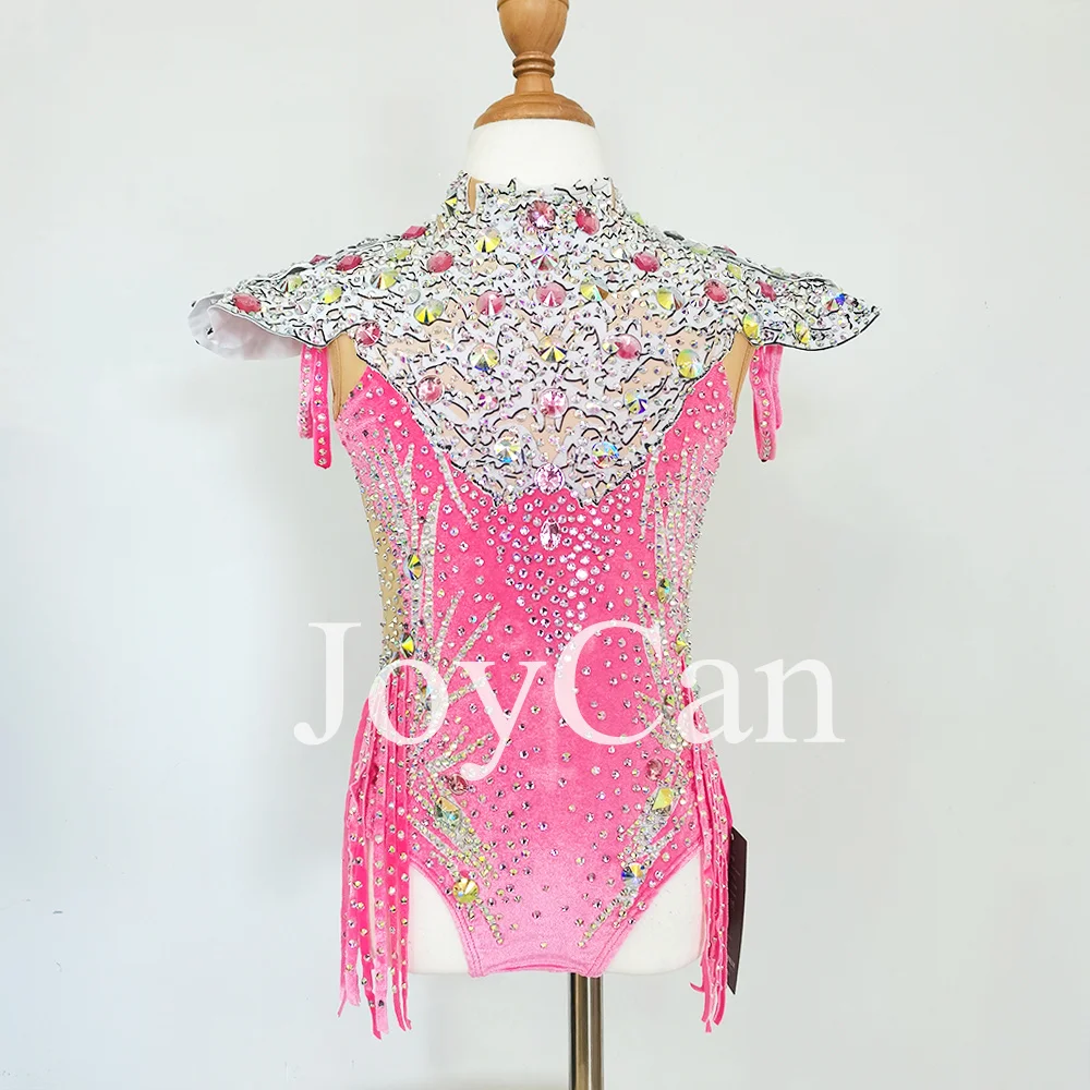 

JoyCan Rhthmic Gymnastics Leotards Girls Women Pink Spandex Elegant Dance Wear for Competitiion