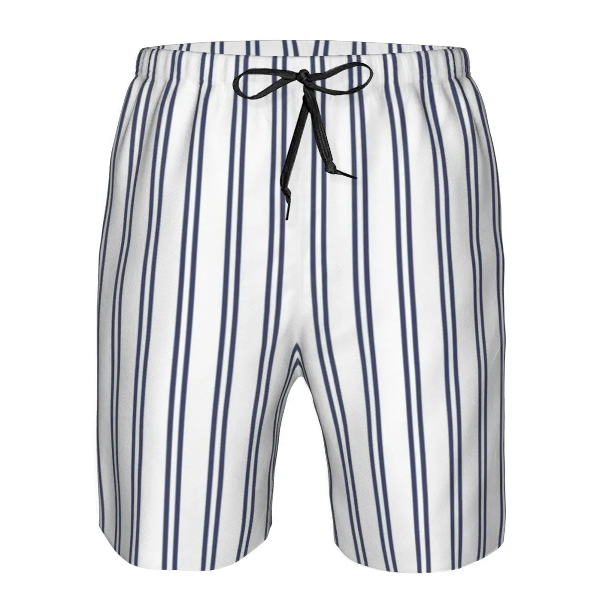 White And Navy Double Stripes Trunks Beach Board Shorts Casual Quick Dry Swim Summer Men Pants