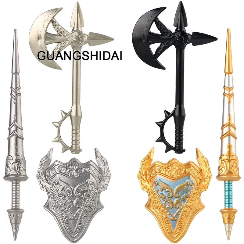 Middle aged weapon accessories shields spears  axes assembly scenes building blocks toy accessories for children gifts FCB55 -56