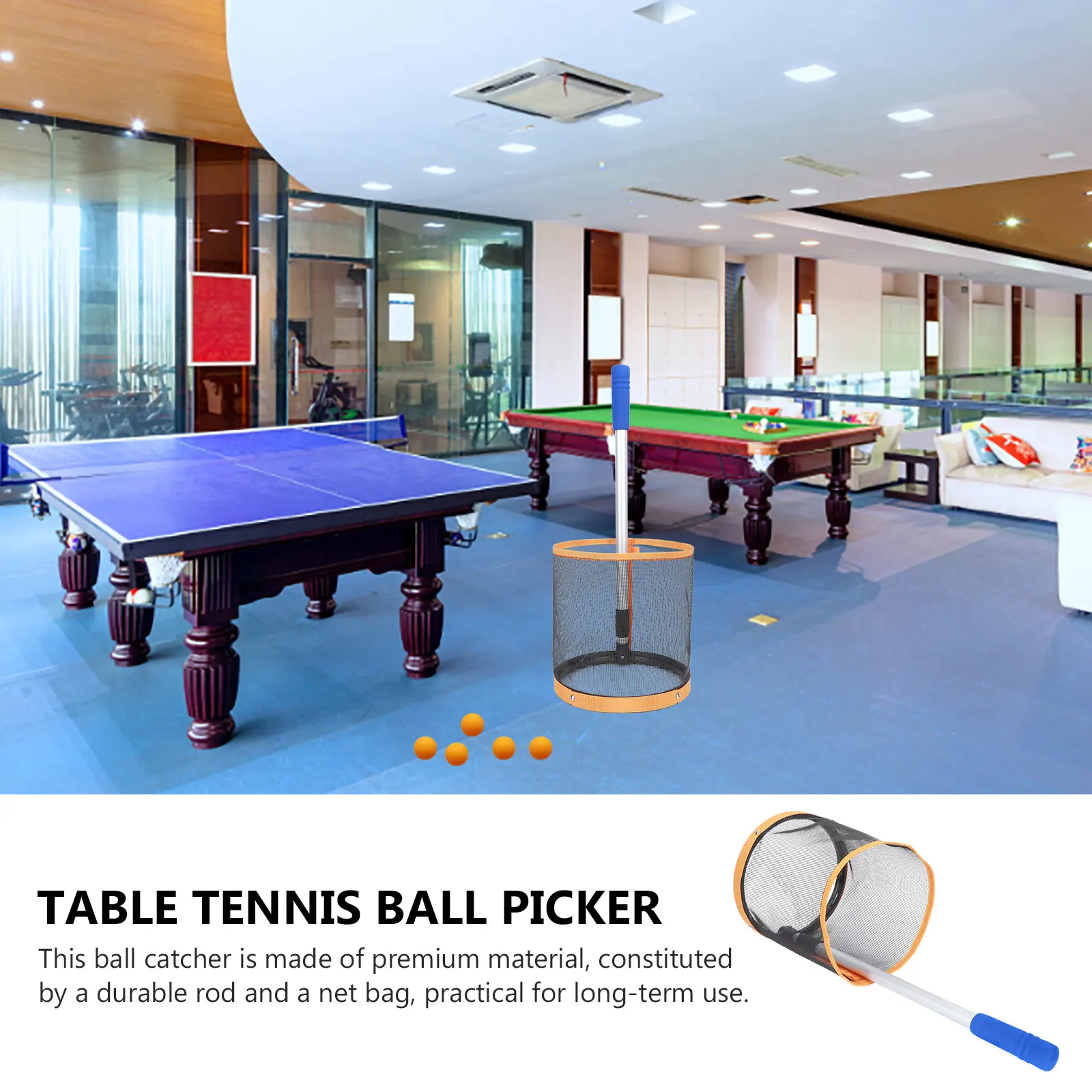 

Telescopic Table Tennis Balls Collector Large Capacity Pick Up Net Portable Training Picker Storage Net For Pingpong Ball