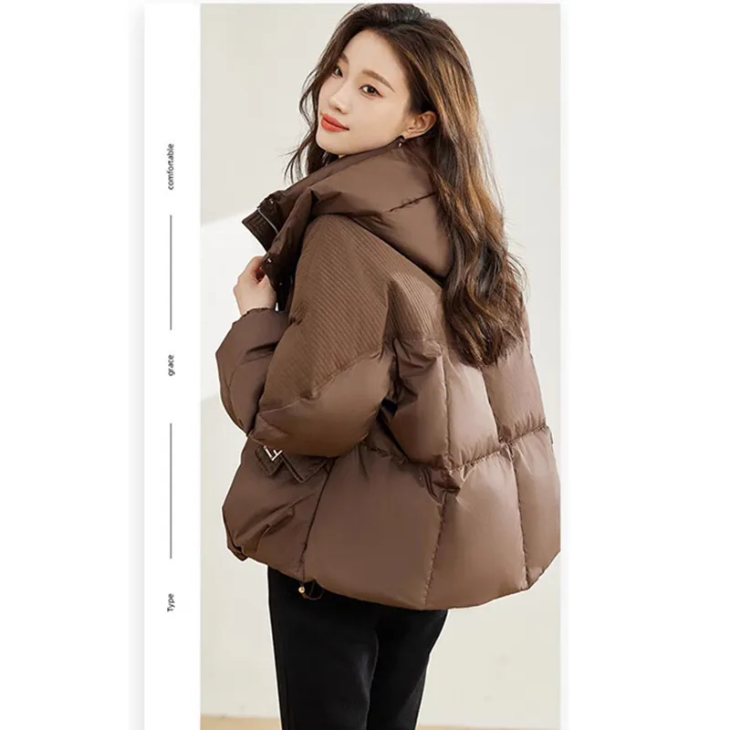 2025 New Winter Coat Parka Jacket Women Loose Coats Thick Warm Black Overcoat Snow Wear Padded Jackets Outwear Female