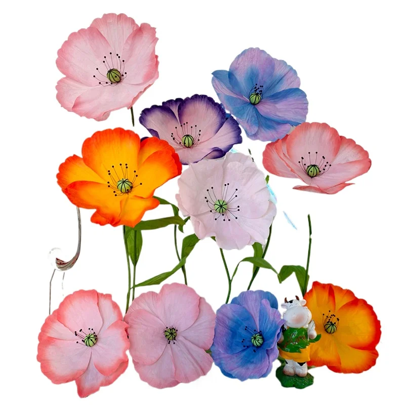 

Outdoor paper art waterproof poppy simulation flower window decoration ornament Meichen activity scene arrangement wedding