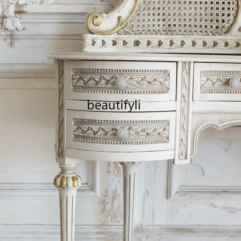 YH French solid wood, American, gold-painted retro, bedroom European dresser