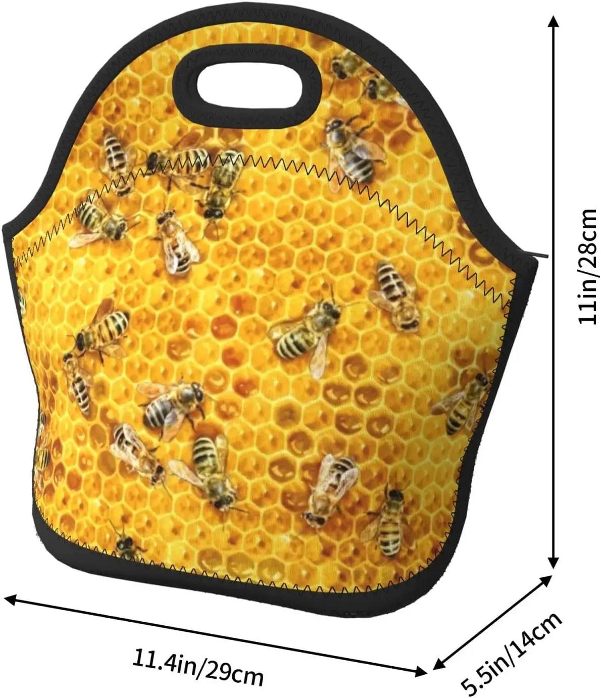 Honey Bees กล่องอาหารกลางวันถุงอาหารกลางวันแบบใช้ซ้ําได้ Tote Bag ถุงอาหารกลางวันฉนวนสําหรับผู้หญิงผู้ชายกล่องอาหารกลางวันสําหรับ Camping ของขวัญโรงเรียน