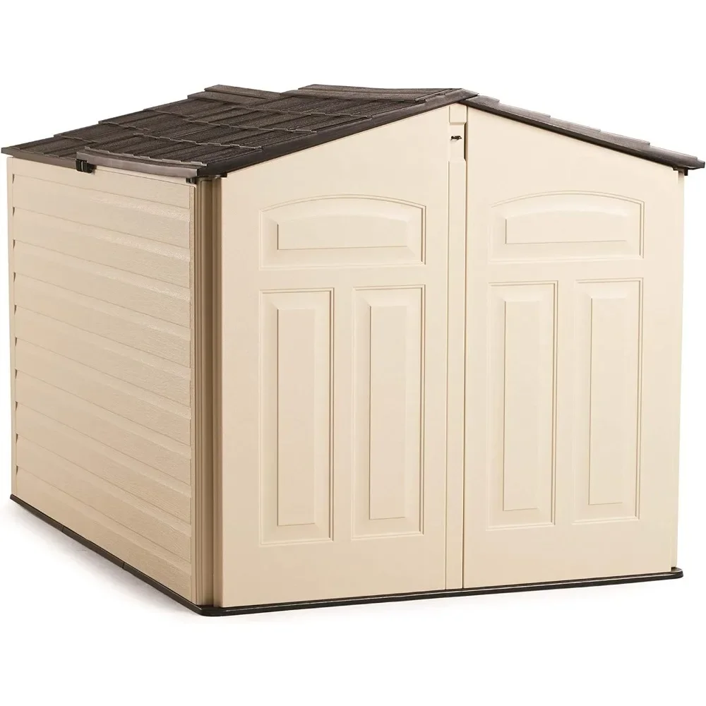 Storage Shed with Unique Cane Bolt Locking Mechanism and Double Wall Construction