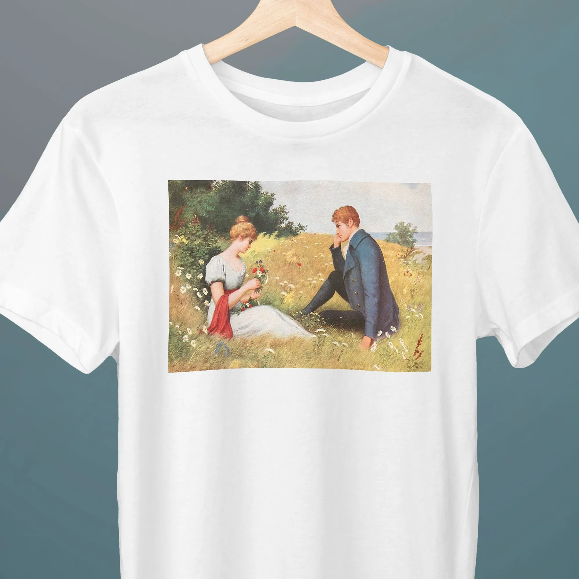 Confession of Love, Adolf Hering Painting, Unisex T-Shirt, Art T-Shirt, Couple in Love,  for Her,  for Him, Art Lover