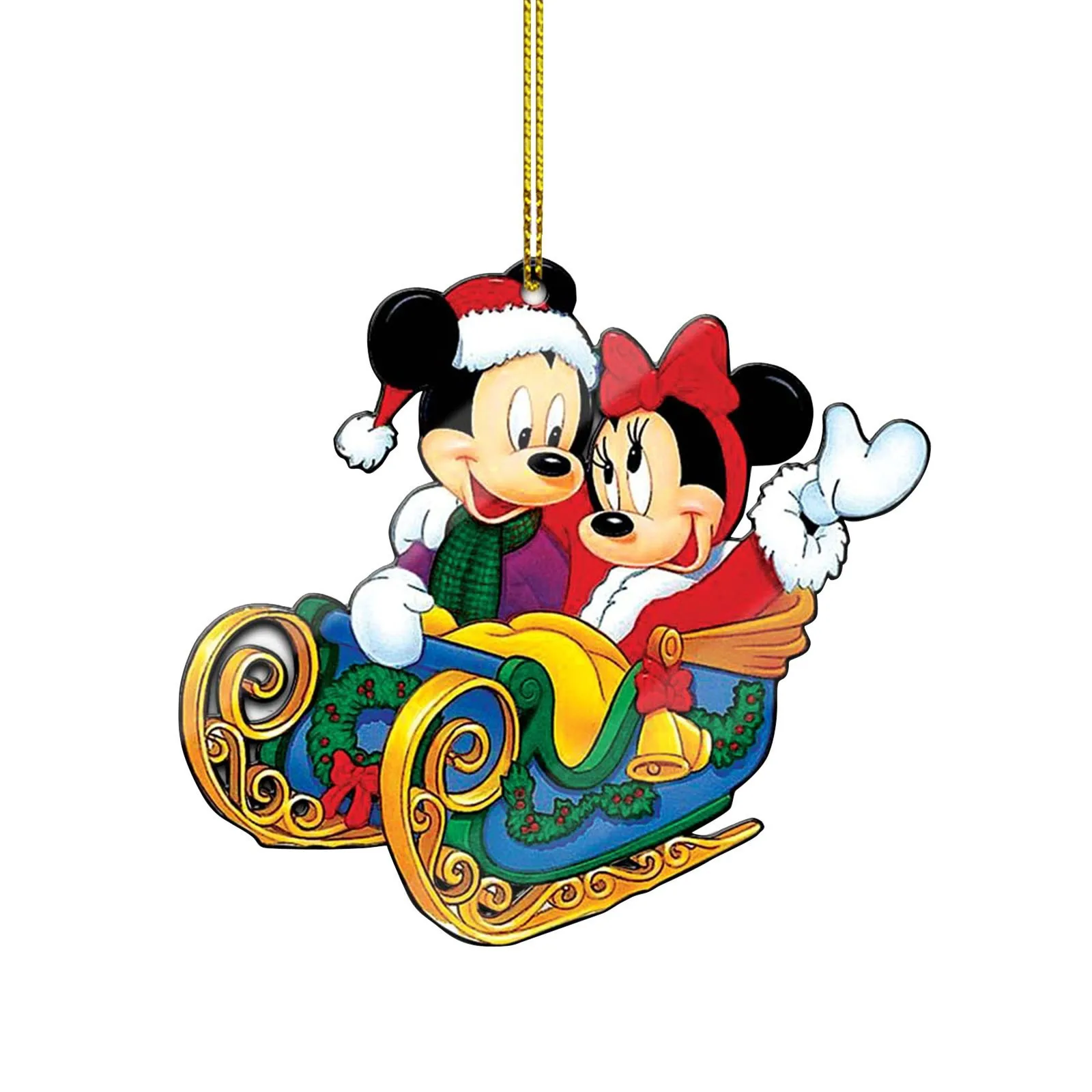 Disney Cartoon Mickey Mouse Minnie Kerstboom Opknoping Acryl Vliegtuig Kerstversiering Kerst Ornament