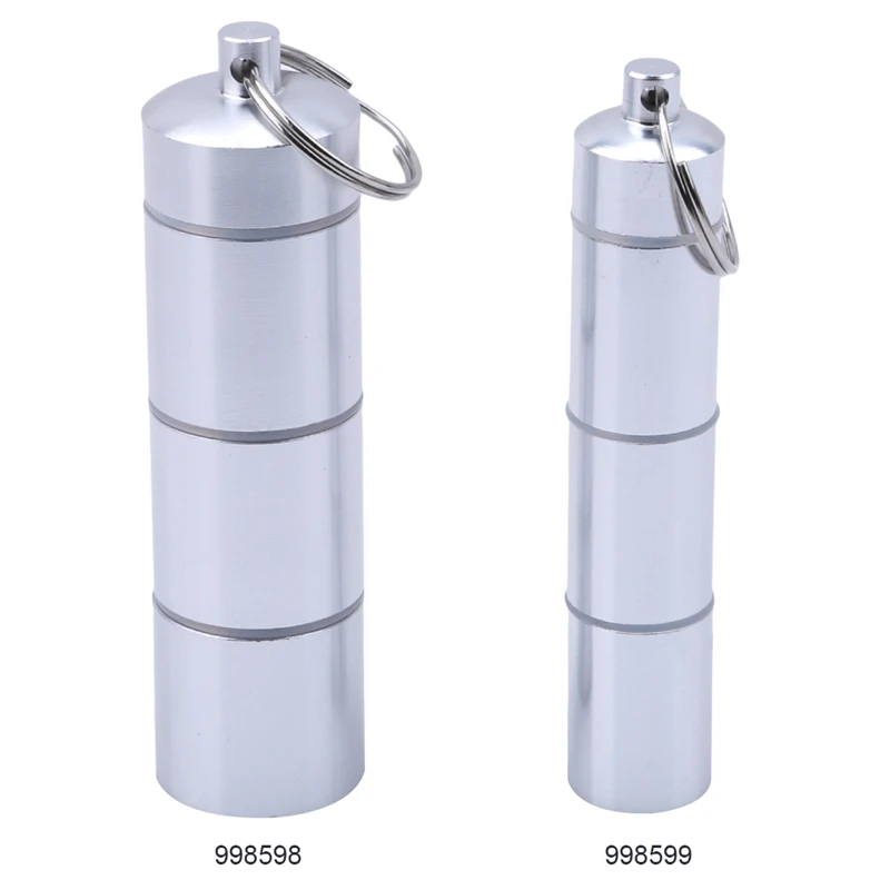 Waterproof Aluminum Pill Box Case Bottle Cache Drug Holder Outdoor Traveling Camping Container Keychain Medicine Box Health Care