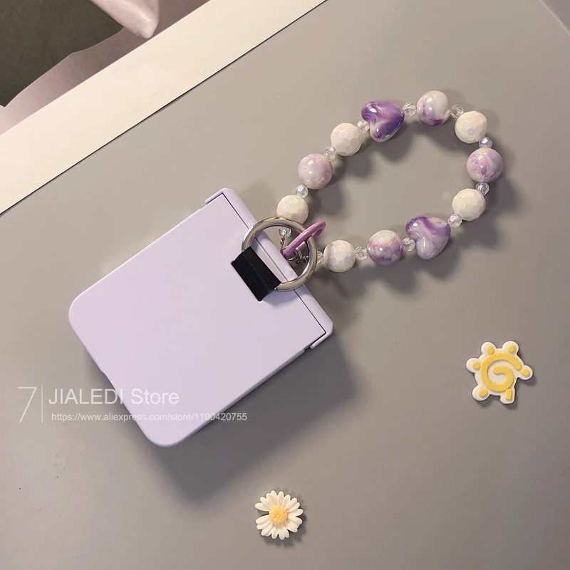 Cute Bracelet Bow Pink Hinger Phone case For Samsung Galaxy Z Flip 7 6 5 flip6 zflip6 7FE Cover