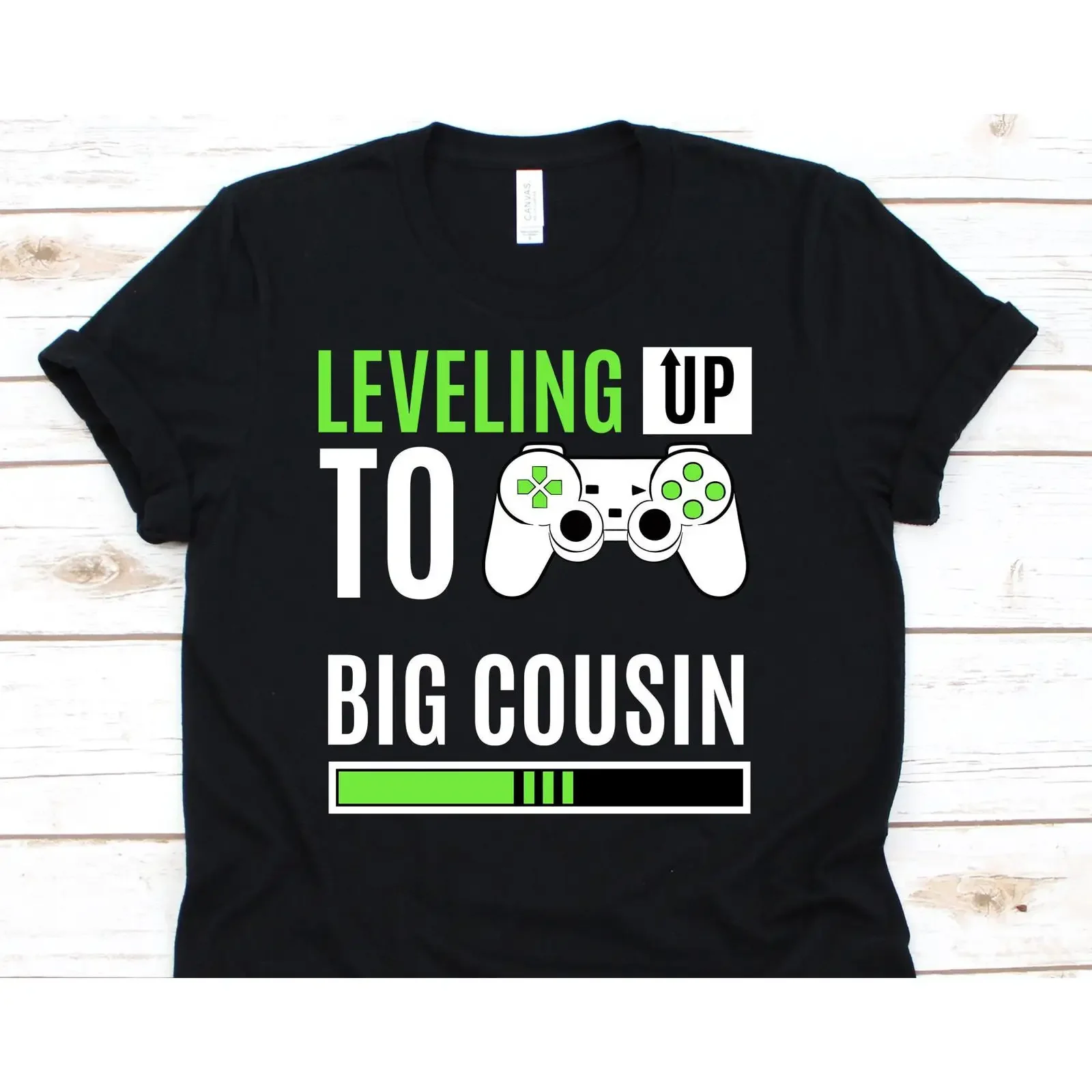 Leveling Up To Big Cousin T Shirt Baby Shower AnnouncemenT vintage Washed Breathable homme streetwear fashion Stylish Casual