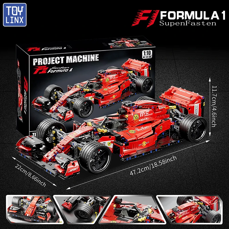 F1 RC Race Cars 1163PCS Building Sets MOC Remote Control Building Blocks Cool Collectible Model Car Kits Building Toys