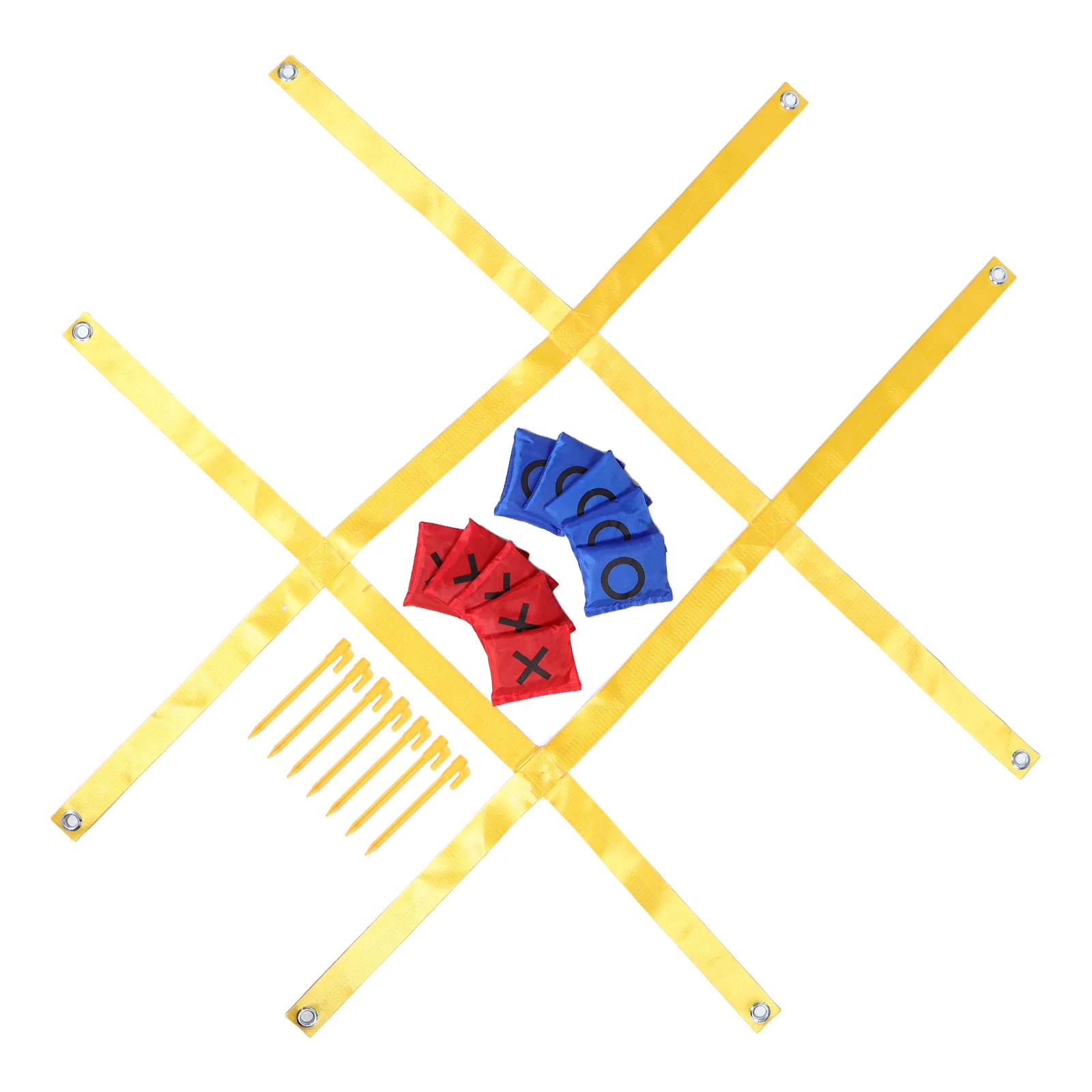 1 conjunto gigante cinta ao ar livre jogo tctactoe fácil configuração portátil para gramado jardim pátio jogo de entretenimento familiar