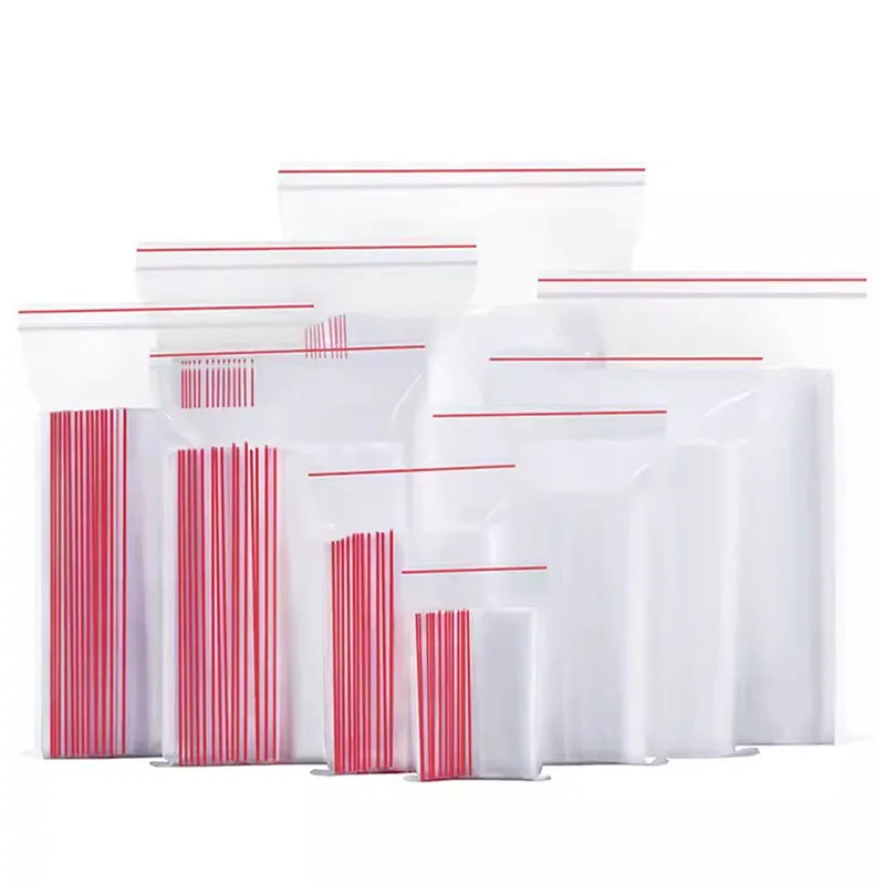 100Pcs Small Zip Bags Clear Ziplock Bags Plastic Poly Storage Bags with Resealable Zipper