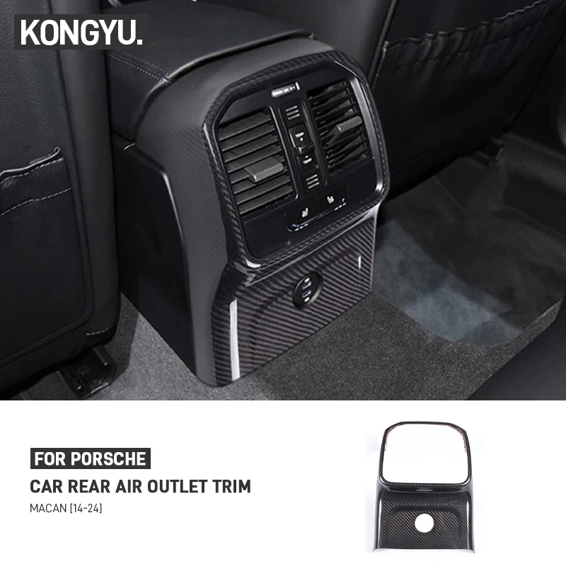 

Для Porsche Macan 2014-2024 настоящее углеродное волокно, автомобильный задний кондиционер, выходная панель воздуха, противоударная защитная крышка, аксессуары