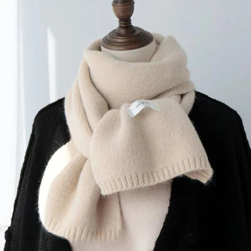 Autumn Winter New Korean Solid Color Knitted Scarf, Warm Multi-purpose Couple Scarf for Students