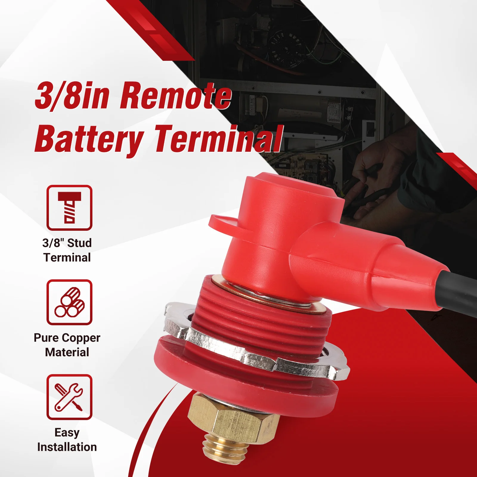 3/8 مسمار البطارية عن بعد تقاطع الطاقة 300A 24 فولت آخر محطة عدة Connecto الثقيلة لسيارة التخييم RV شاحنة قارب أداة الدائرة الكهربائية #5