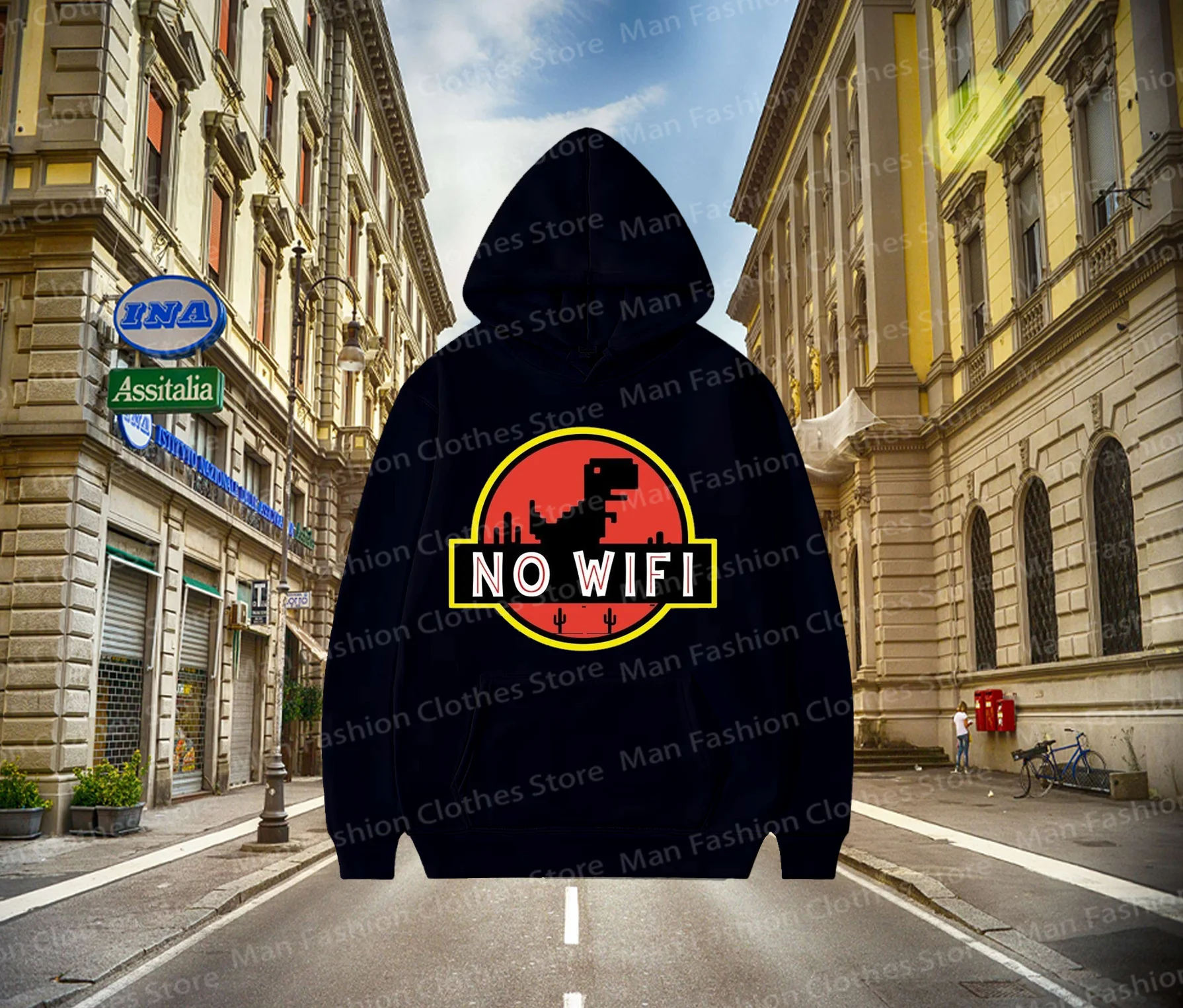 الرجال والنساء لا واي فاي مضحك Crewneck هوديس ، هوديس فضفاضة مريحة ، طلاب مريحة ، موضة جديدة ، الخريف ، الشتاء