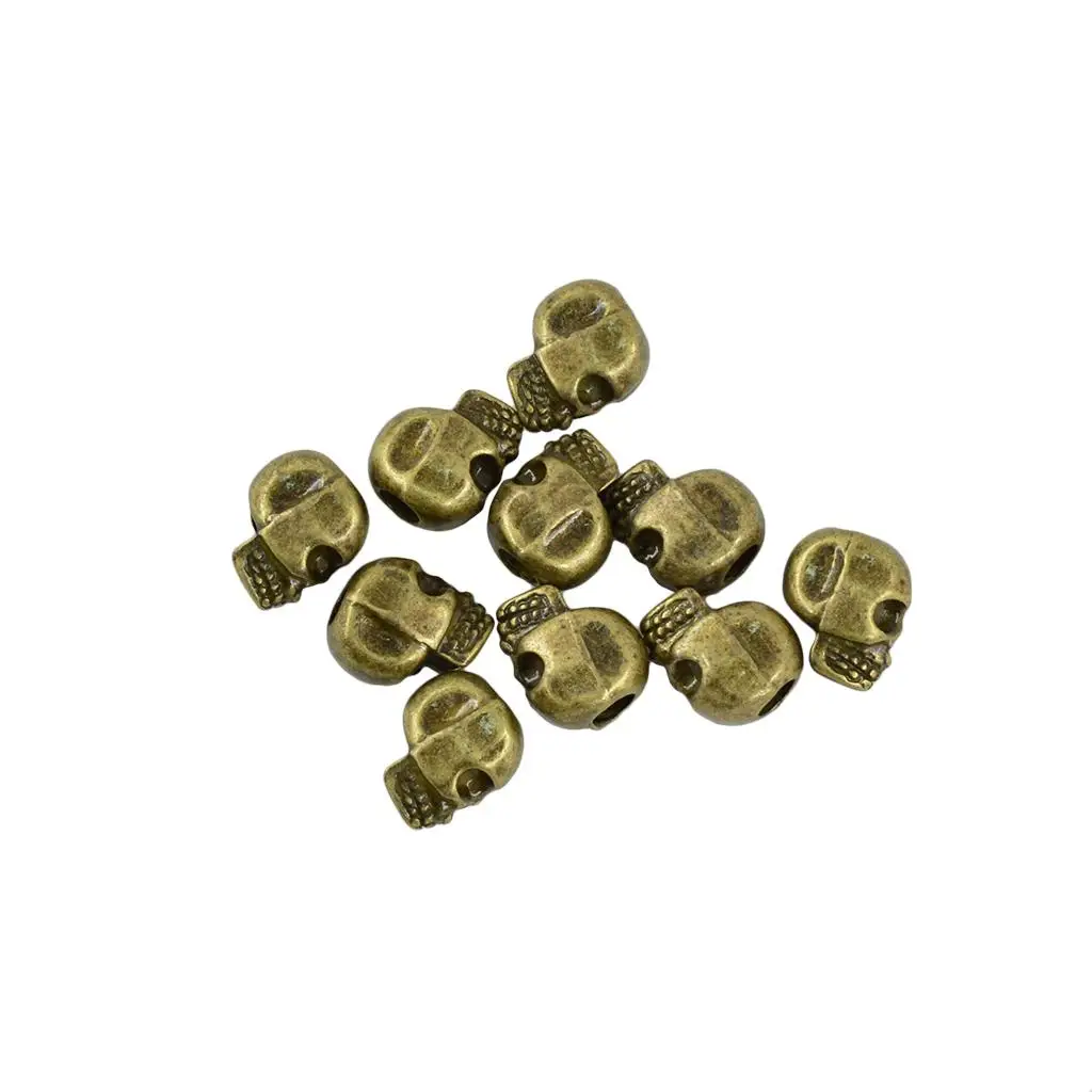 Punk Skull Big Hole Spacer Beads Zinc Alloy Antique Silver for Jewelry DIY and Costume Accessories