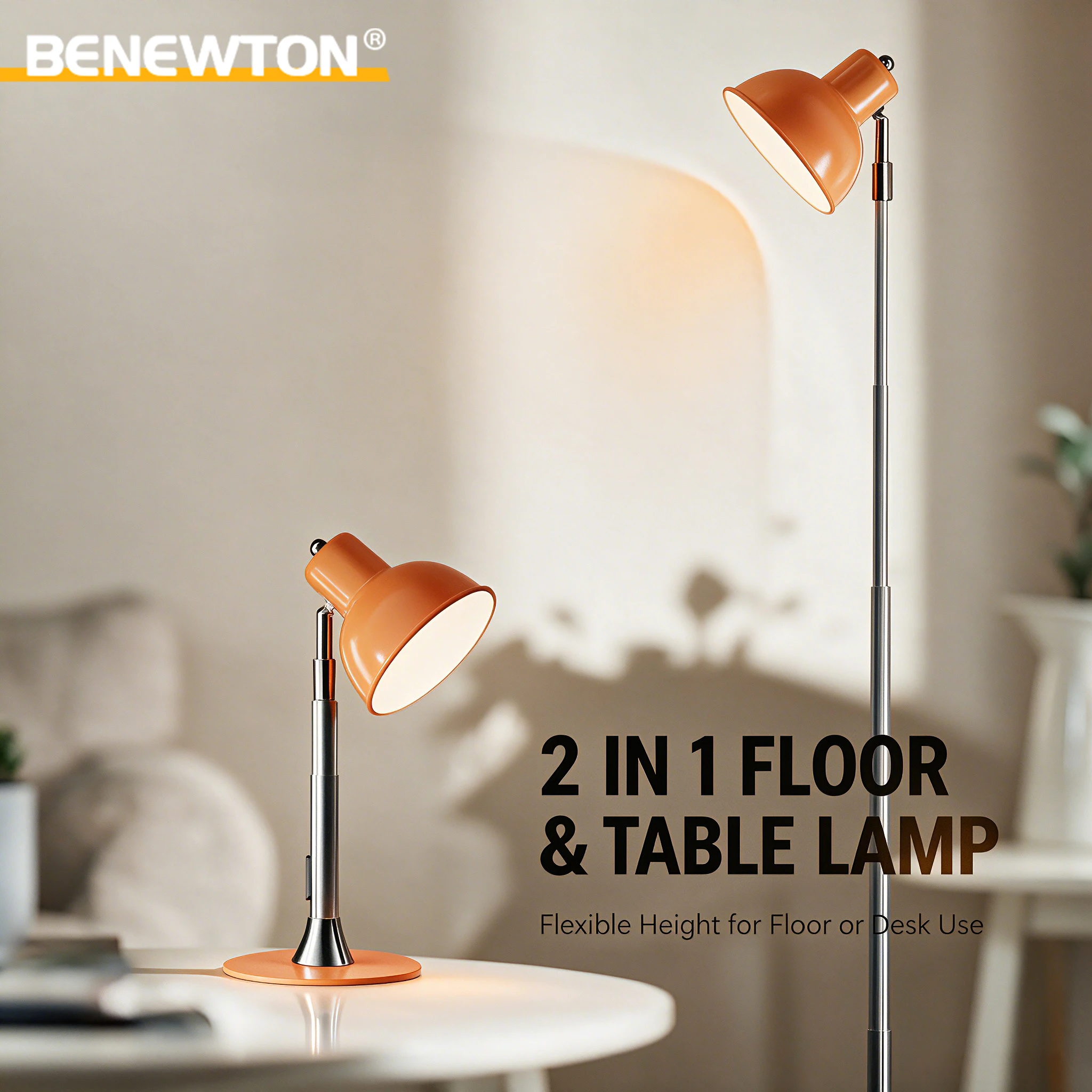 Adjustable Height LED Standing Floor Lamp 3 Mode Dimmable Eye Friendly Reading Lamp Vintage Decor Light For Bedroom Living Room