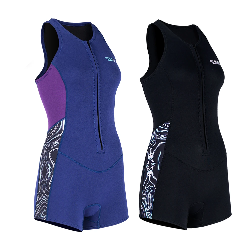 2MM Neoprene Wetsuit Women One-piece Sleeveless Vest Swimsuit High Elasticity UV Resistant Summer Surfing Diving Suit for Women