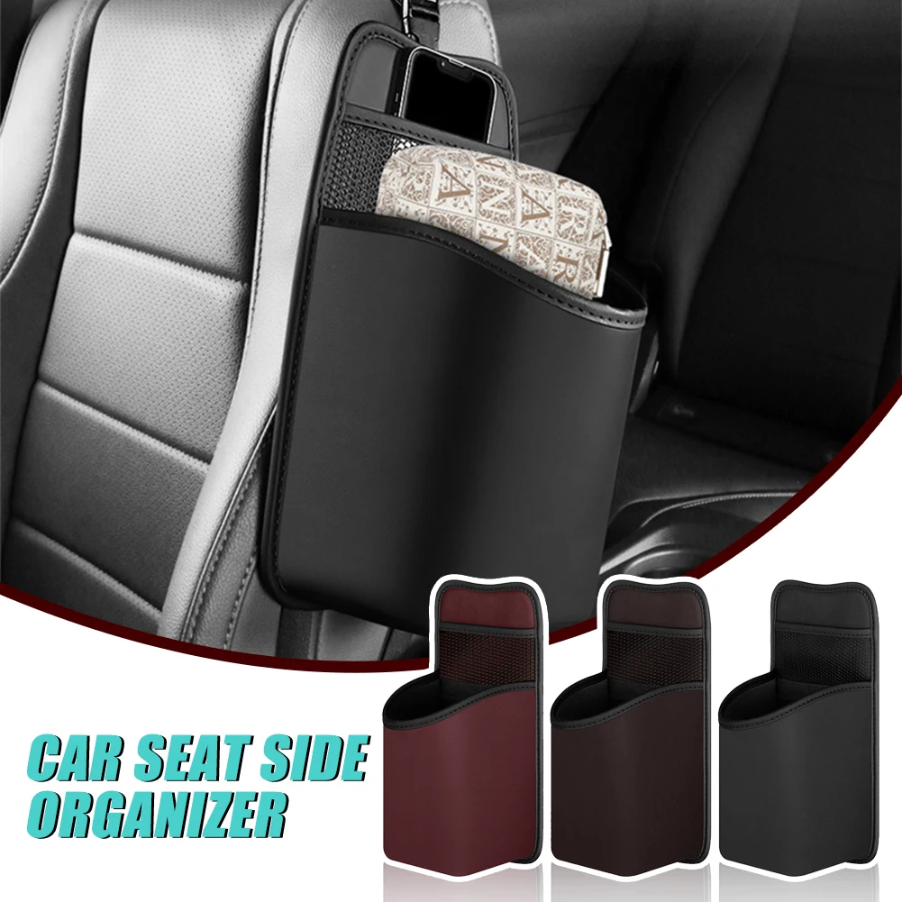 Car Seat Side Organizer Seat Hanging Storage Bag with Cup Phone Holder Seat Side Storage Pocket for Drink for Cars SUVs Trucks