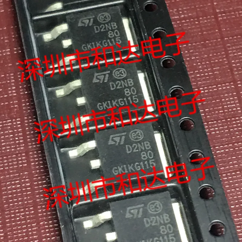 10pcs orginal new D2NB80 STD2NB80 MOS field effect tube patch TO-252 800V 1.9A
