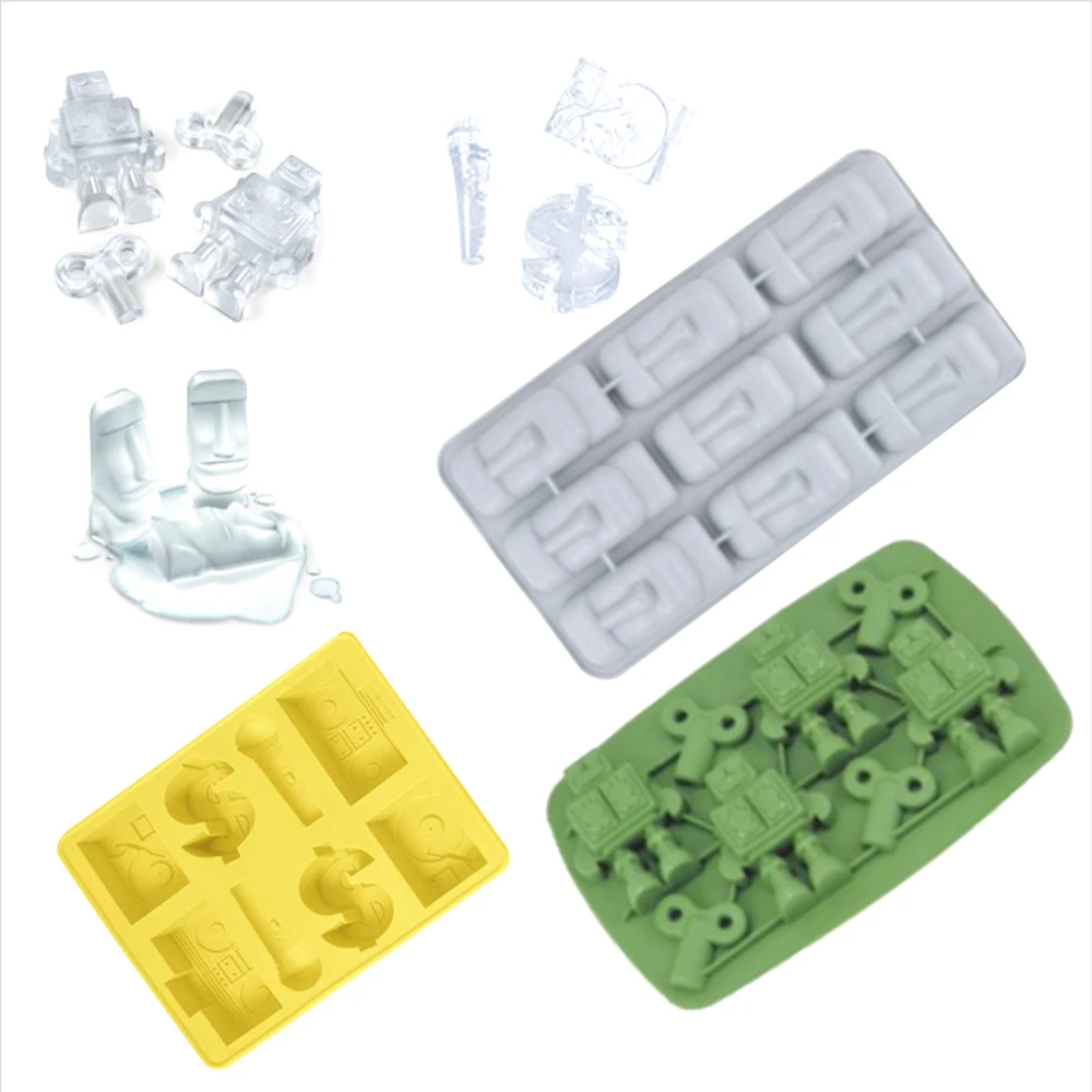 Creative Robot Stone Statue Silicon Cake Mold For Ice Cube Pastry Cookies Fondant Chocolate Sugarcraft Mold Kitchen Baking Tools