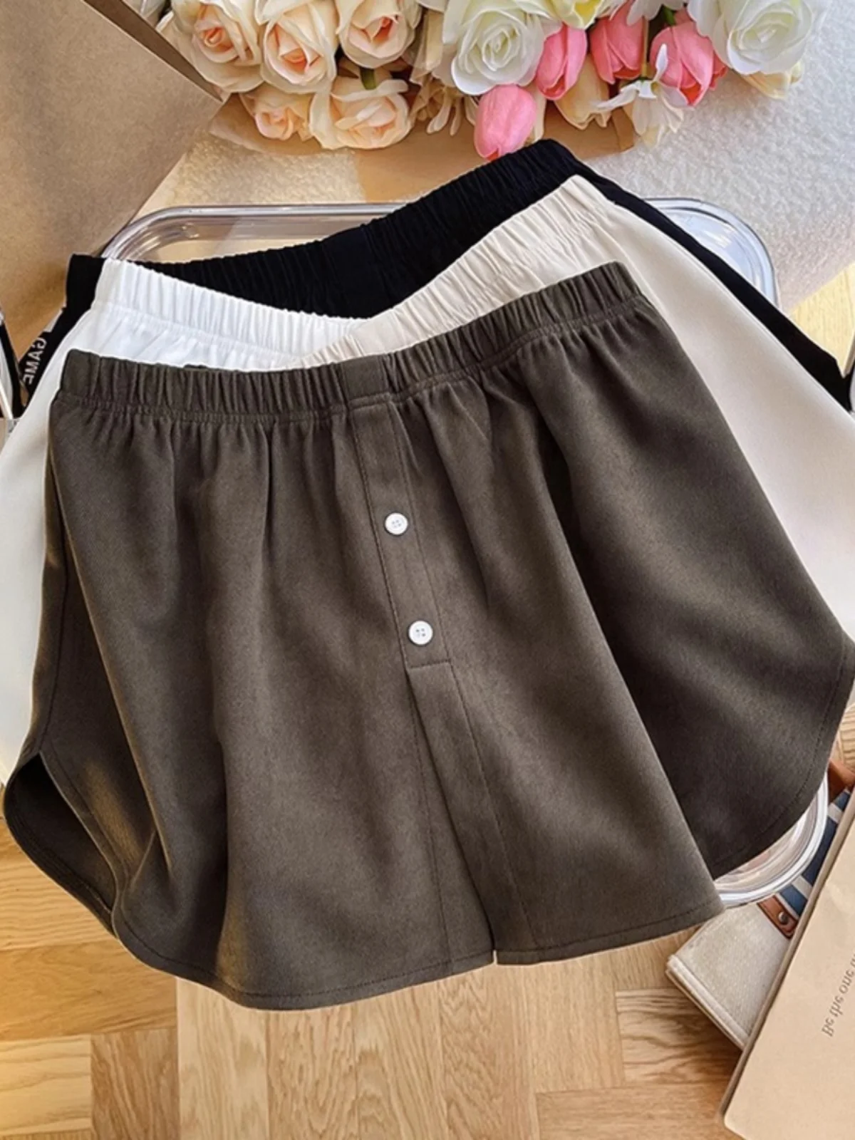 

Women's Shark Base Layer Pants Autumn Winter Butt Covering Skirt Half-length Inner Wear Short A-line Skirt Korean Style