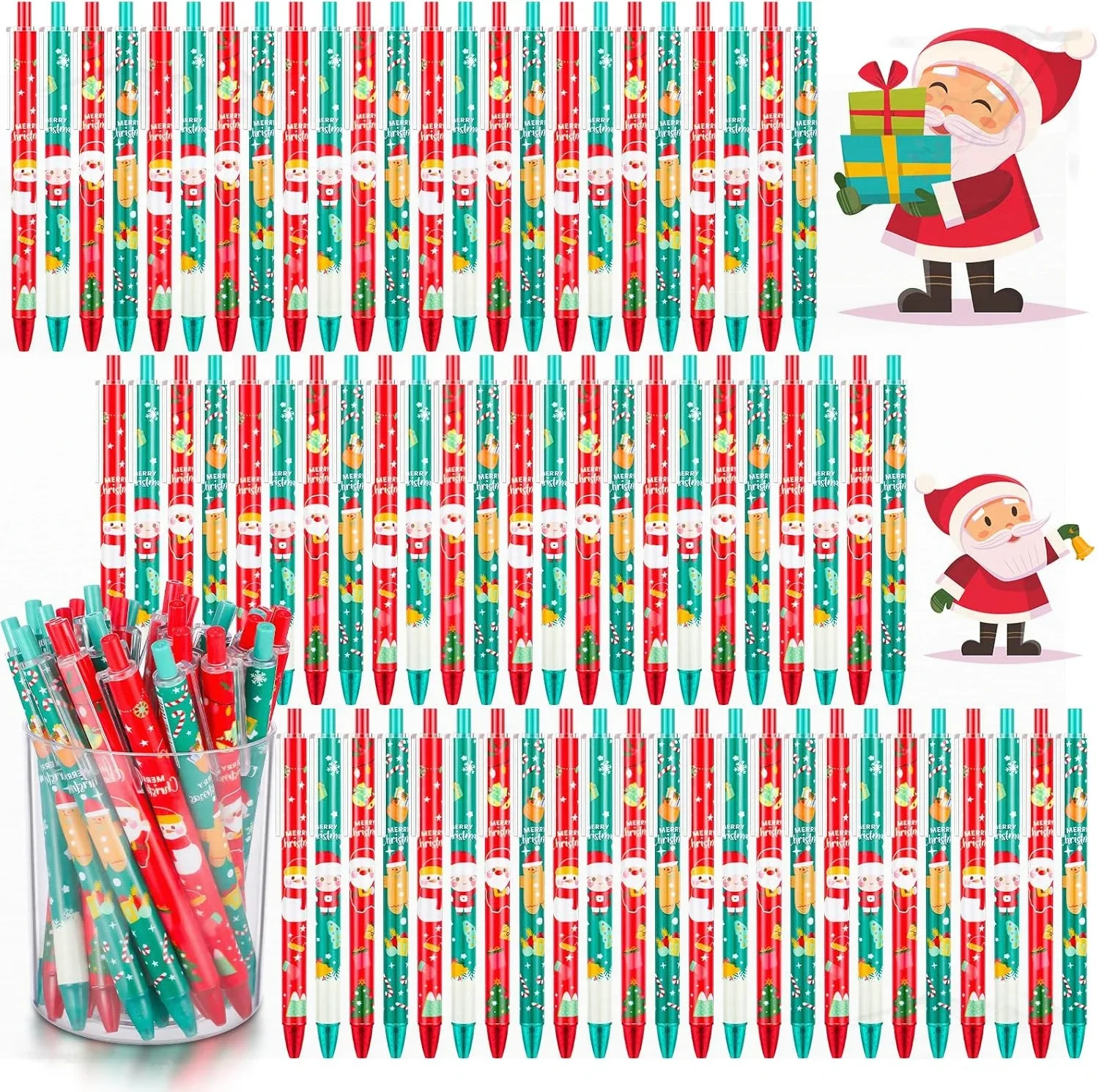 72 Pcs Wholesale Christmas Press Gel Pens -Cute Cartoon Pens for School Supplies and Writing