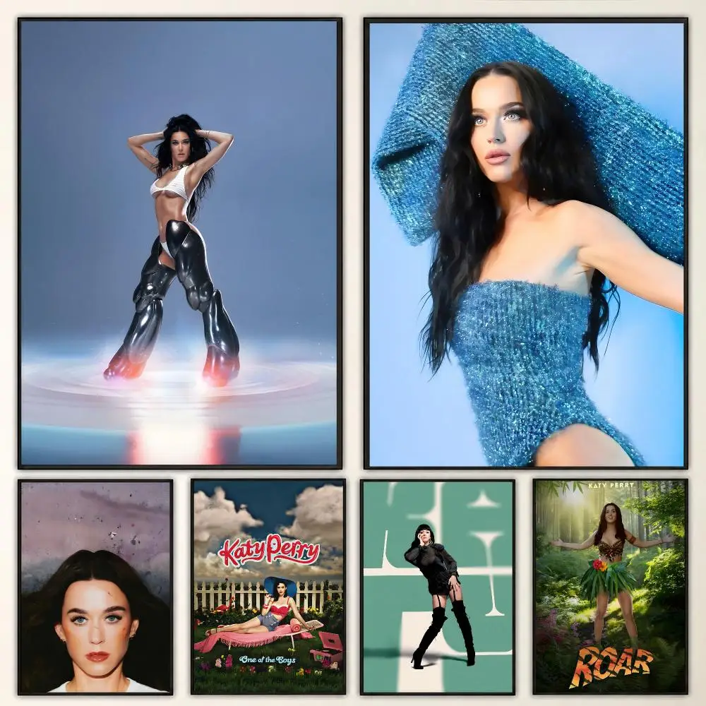 Katy Perry Pop Singer Candy Colors Retro Album Vibes Poster Aesthetic Art Print for Bedroom & Living Room Decor, Unframed