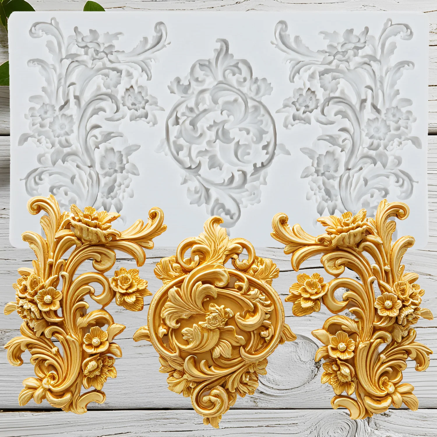 Baroque Silicone Molds Relief Flower Fondant Cake Decorating Tools Chocolate Cake Drop Glue Clay Epoxy Resin Silicone Molds