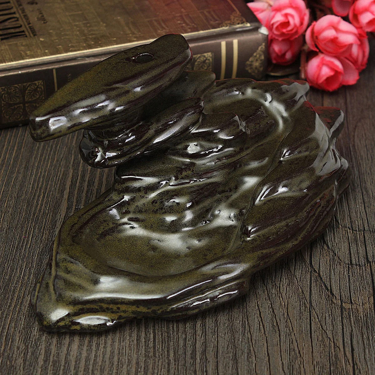 Ceramic Art Backflow Incense Burner Censer Incense Holder Furnace Fragrant Office Supplies Home Decor Without Incense Cones