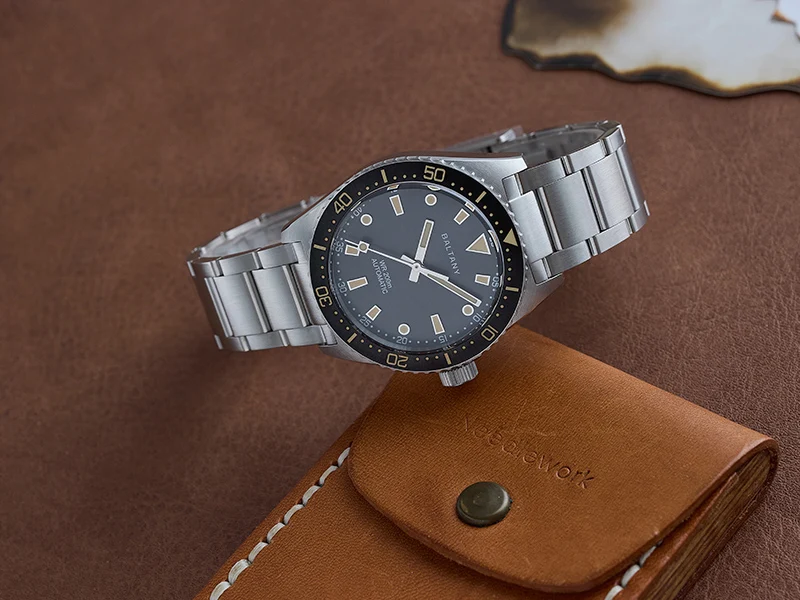 Baltany S3080 Herren Automatik Vintage Taucheruhr 39mm Retro Saphir Leuchtend 200M Wasserdicht Ozean-Schwimm-Stahlarmband Dress-Uhr – Detail 3