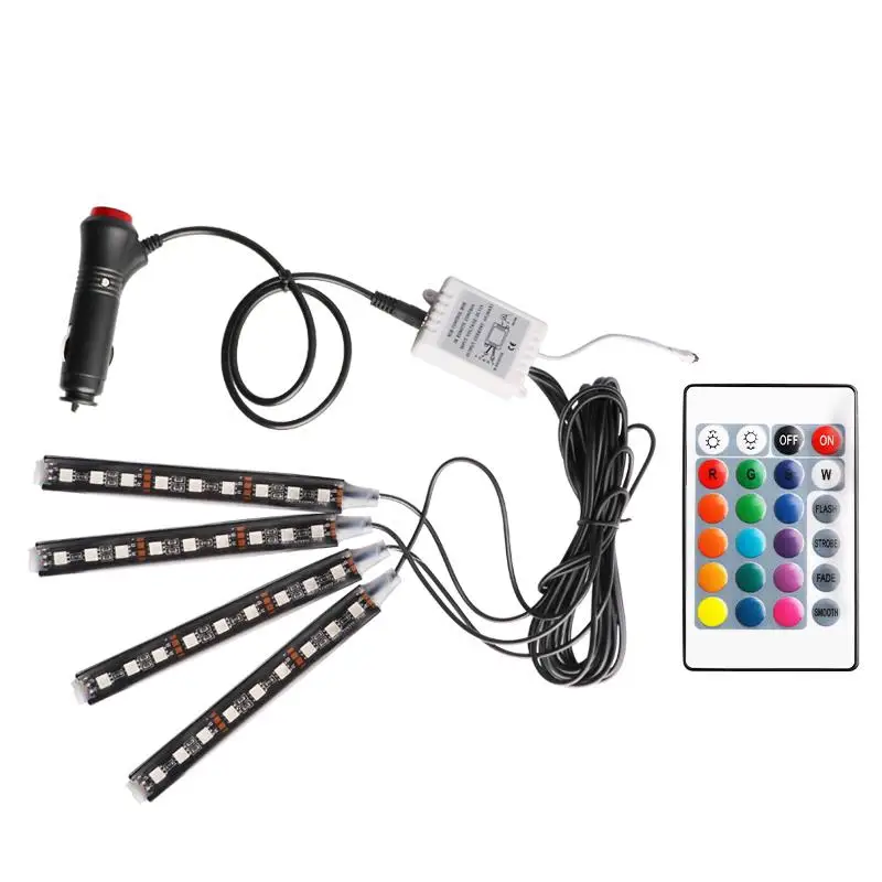 

1 Set Car LED RGB Light Bar Auto Interior Decorative Lamp With Cigarette Strobe Foot Ambient Lighting Atmosphere Decorative Lamp