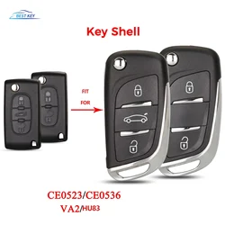 Modified Flip Key Shell for Citroen C2 C4 C5 Xsara Picasso Peugeot 306 407 807 Partner VA2/HU83 2/3BTN Key Cover CE0523 0536