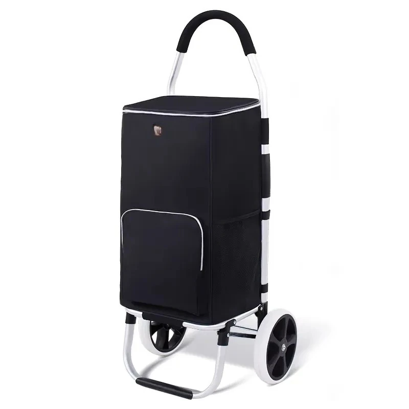 for Portable Insulated Expandable Removable Plastic Aluminum Wheel Grocery Foldable Shopping Trolley Bag Cart Wholesale