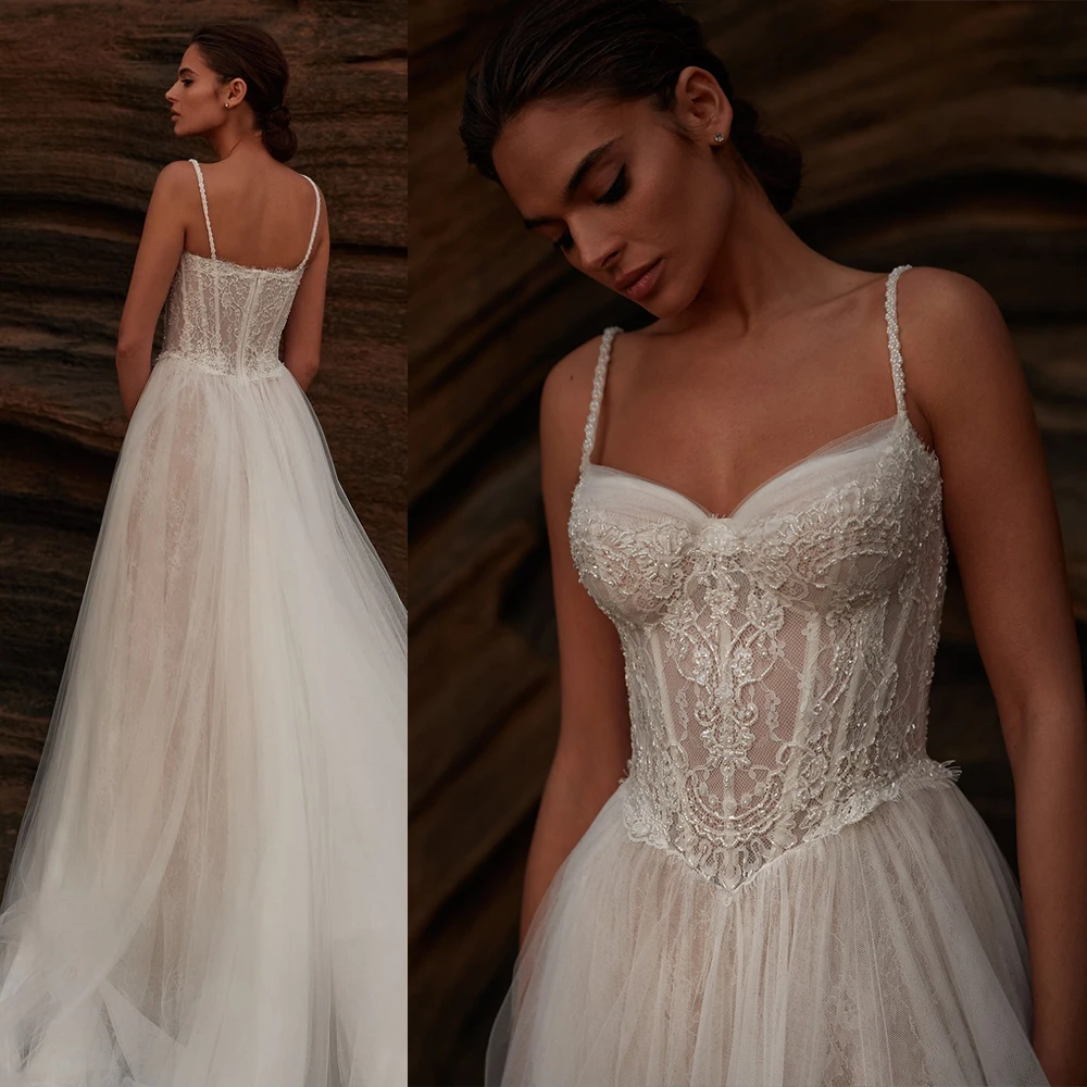 

Vintage A-Line Wedding Gown Sheer Lace Heart Neckline Detachable Sleeves Short Style Bridal Dress 2027 Vetido De Noival
