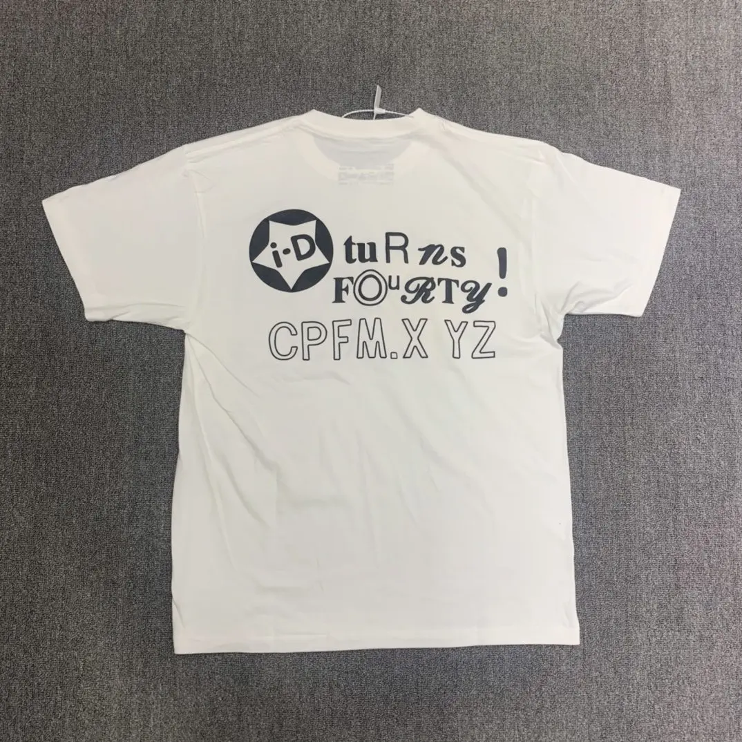 Европейская и американская модная брендовая футболка унисекс из чистого хлопка с короткими рукавами и принтом смайлика