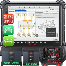 Professionale Autel maxisys ultra ev mk908 ecu programma programmabile kit diagnostico auto elettrica ad alta tensione scanner automotriz