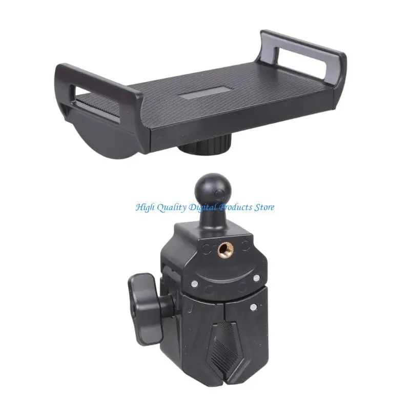 

U2JE Adjustable Mount for Phones Tablets Double 1/4Inch Screw Holes for Lights Camera Clamps on Bikes Motor Gym Equipment