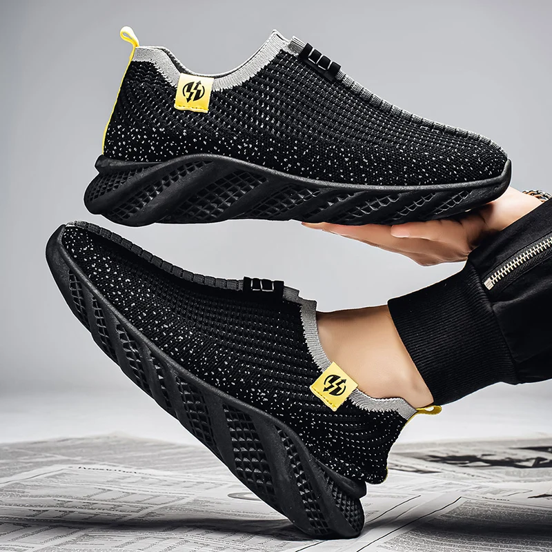 

2026 New Summer Men Breathable Mesh Slip On Sneakers, Thick Sole Anti-slip Casual Shoes, Lightweight Driving Footwear