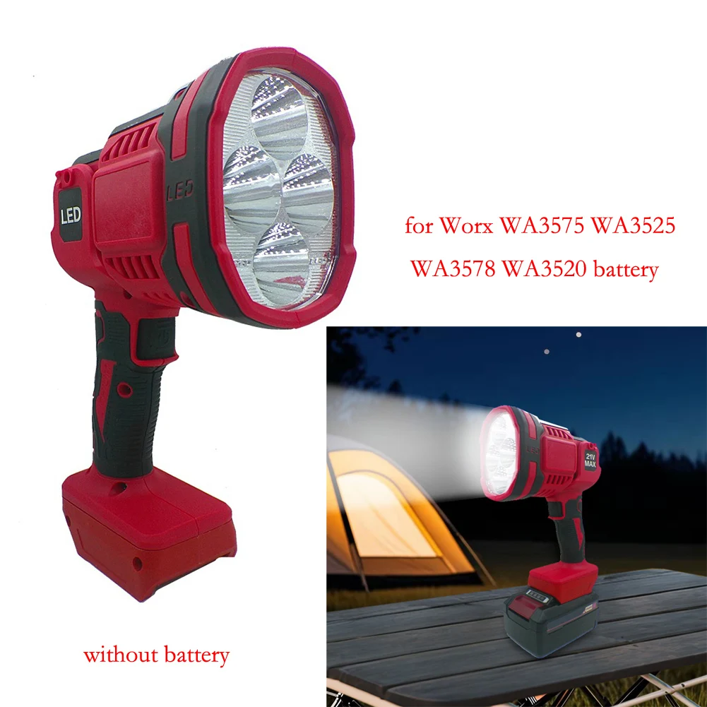 1pc Cordless LED FlashWork 1200LM 90 Degree Rotatable For WA3575 WA3525 WA3578 Battery Camping Repairing Tool